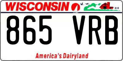 WI license plate 865VRB
