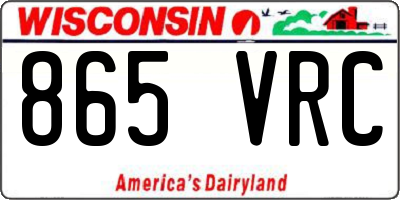 WI license plate 865VRC