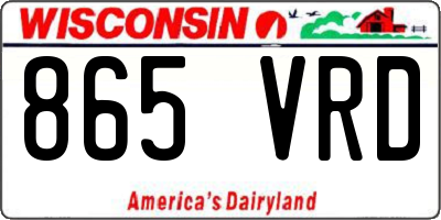 WI license plate 865VRD