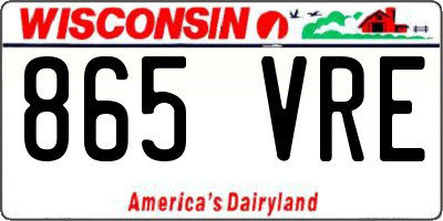 WI license plate 865VRE