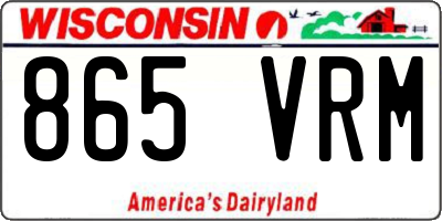 WI license plate 865VRM