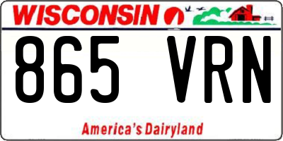 WI license plate 865VRN