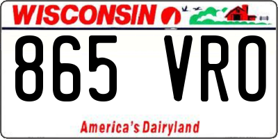 WI license plate 865VRO