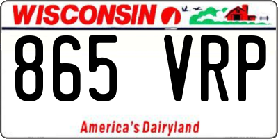 WI license plate 865VRP