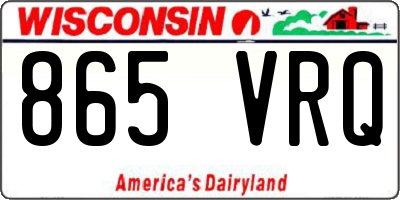 WI license plate 865VRQ