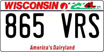 WI license plate 865VRS
