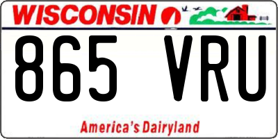 WI license plate 865VRU