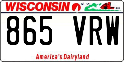 WI license plate 865VRW