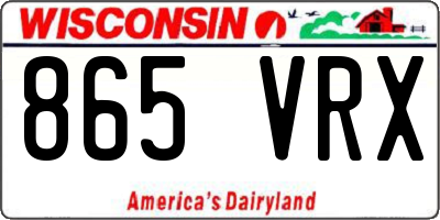 WI license plate 865VRX