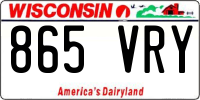 WI license plate 865VRY