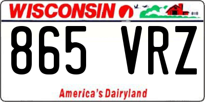 WI license plate 865VRZ