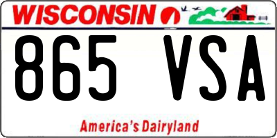 WI license plate 865VSA