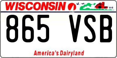 WI license plate 865VSB