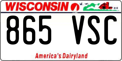 WI license plate 865VSC