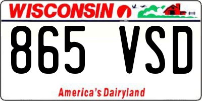 WI license plate 865VSD