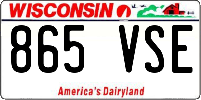 WI license plate 865VSE
