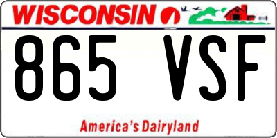 WI license plate 865VSF