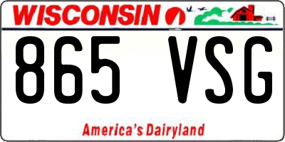 WI license plate 865VSG
