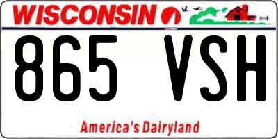 WI license plate 865VSH