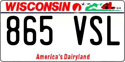 WI license plate 865VSL