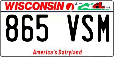 WI license plate 865VSM