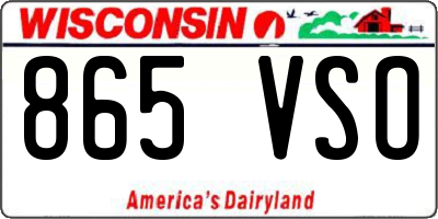 WI license plate 865VSO