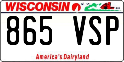 WI license plate 865VSP