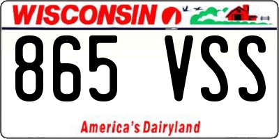 WI license plate 865VSS
