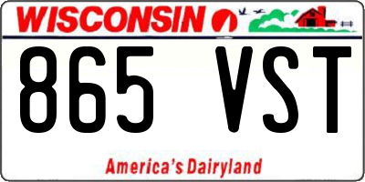 WI license plate 865VST