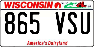 WI license plate 865VSU