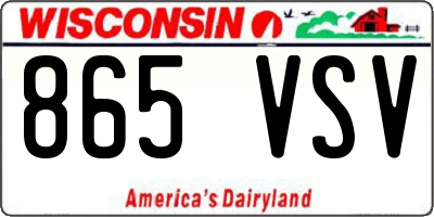 WI license plate 865VSV