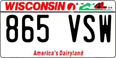 WI license plate 865VSW