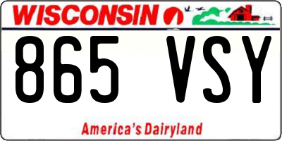 WI license plate 865VSY