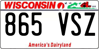 WI license plate 865VSZ