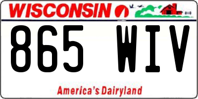 WI license plate 865WIV