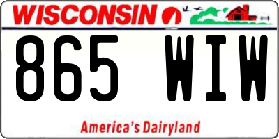 WI license plate 865WIW