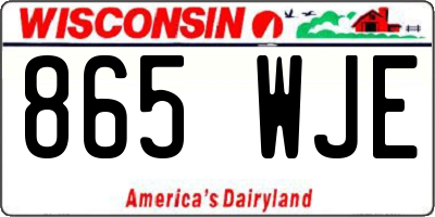 WI license plate 865WJE