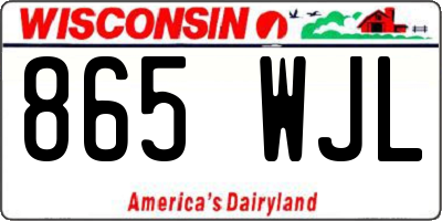 WI license plate 865WJL