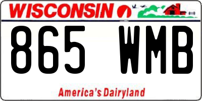 WI license plate 865WMB