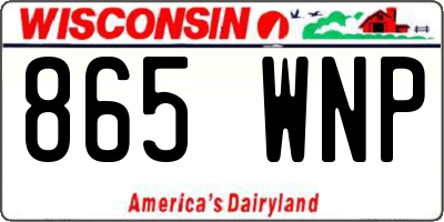 WI license plate 865WNP