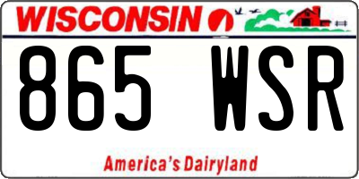 WI license plate 865WSR