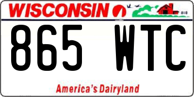 WI license plate 865WTC