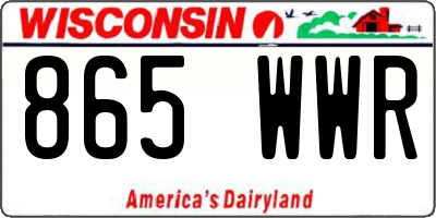 WI license plate 865WWR