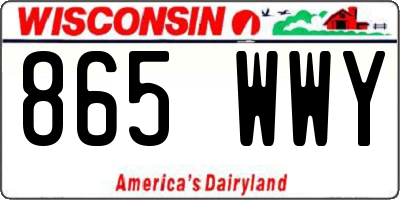 WI license plate 865WWY