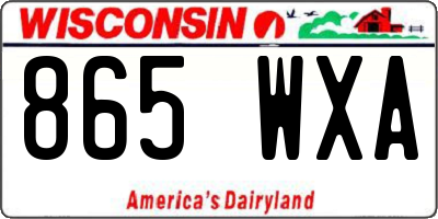 WI license plate 865WXA