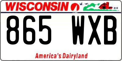 WI license plate 865WXB