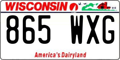 WI license plate 865WXG
