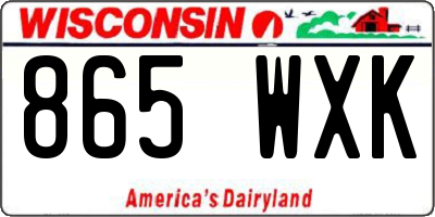 WI license plate 865WXK