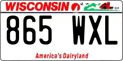WI license plate 865WXL