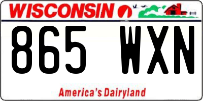 WI license plate 865WXN